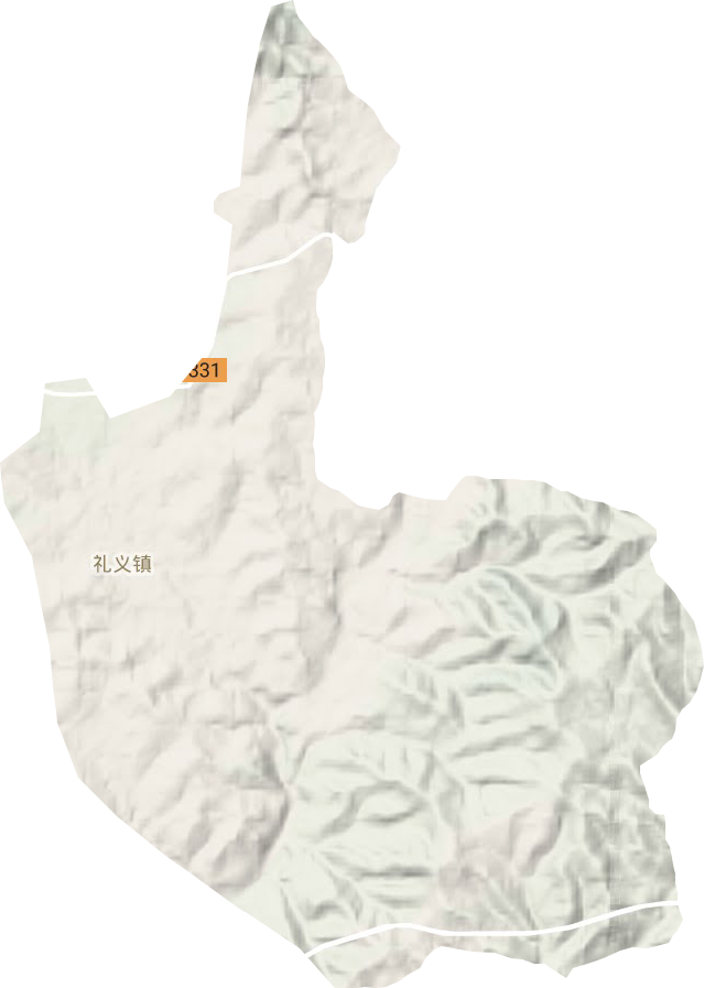 礼义镇地形地图