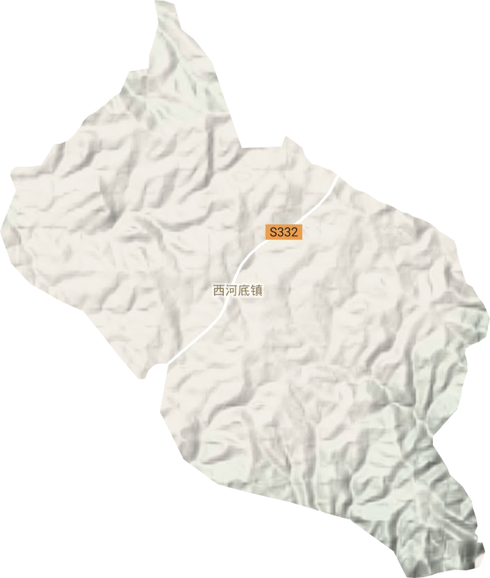 西河底镇地形地图