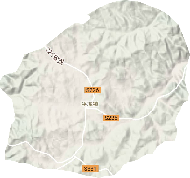 平城镇地形地图