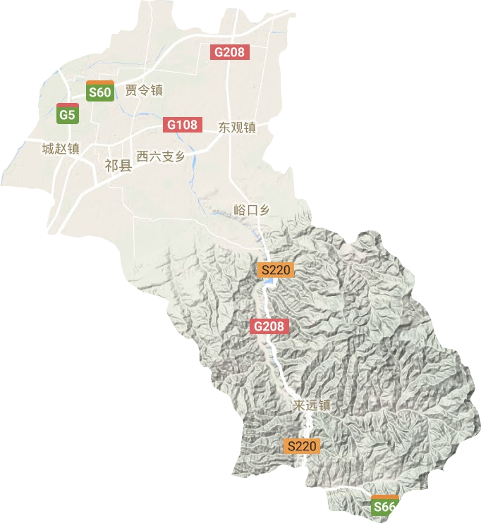 祁县地形地图