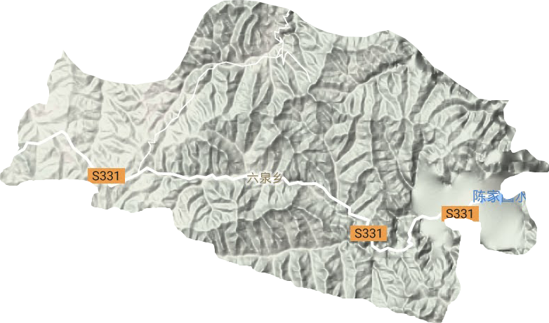 六泉乡地形地图