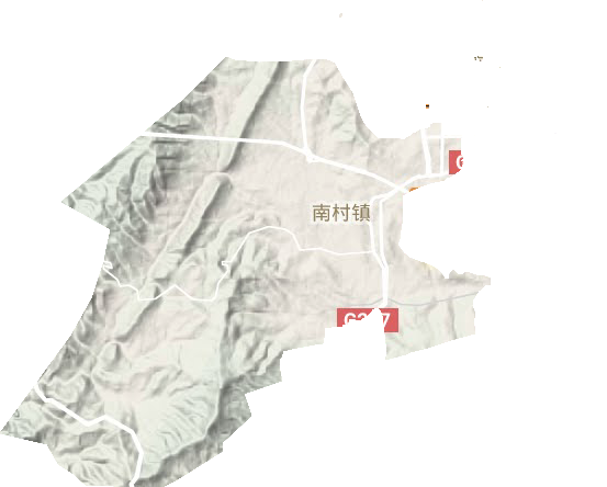 南村镇地形地图