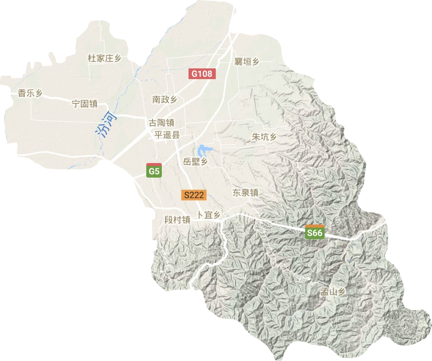 平遥县地形地图