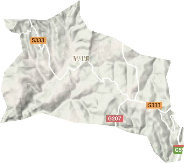 犁川镇地形地图