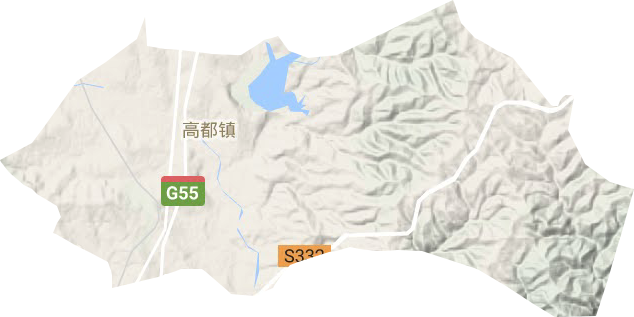 高都镇地形地图