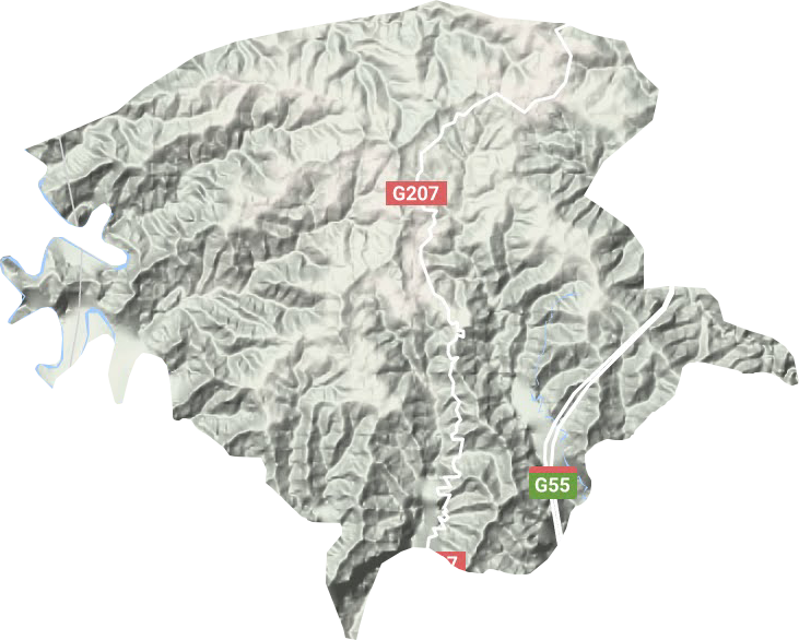 山河镇地形地图