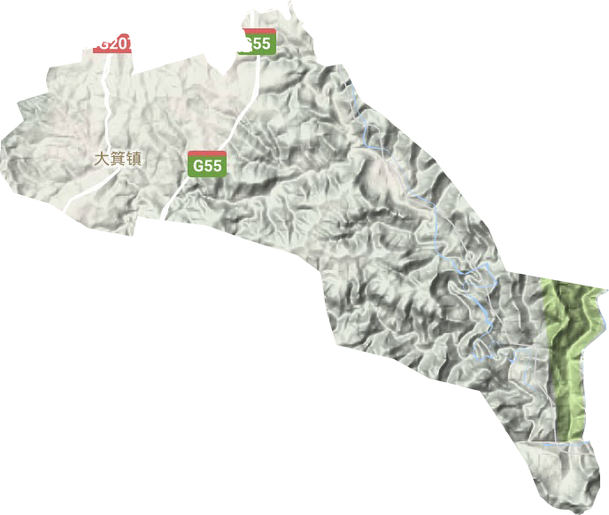 大箕镇地形地图