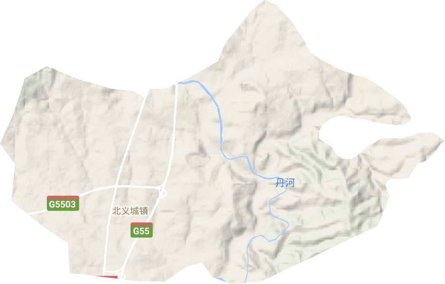 北义城镇地形地图