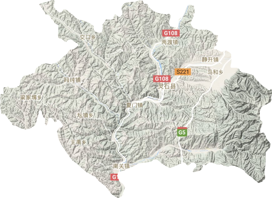 灵石县地形地图
