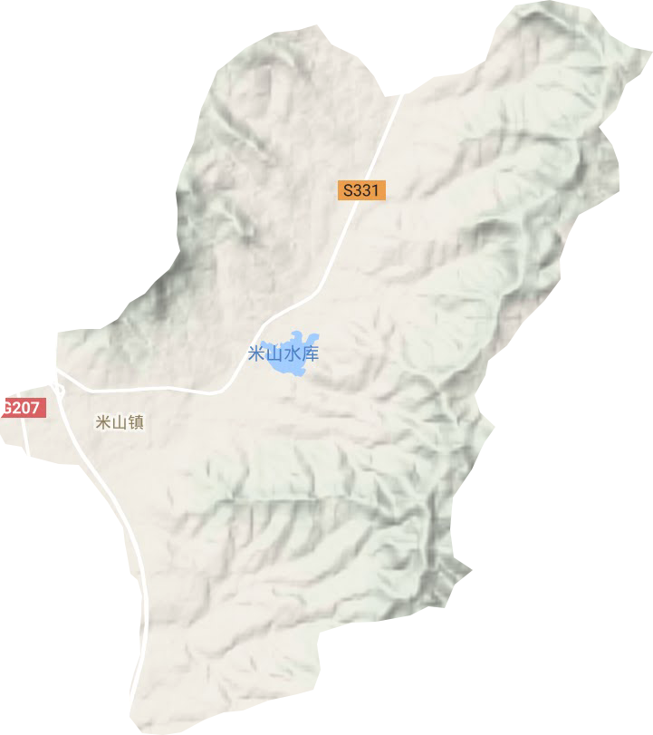 米山镇地形地图