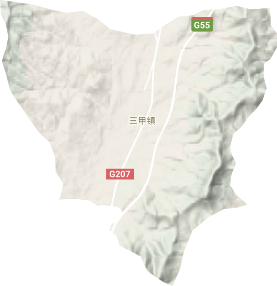 三甲镇地形地图