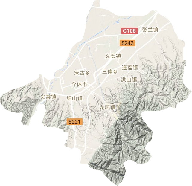 介休市地形地图