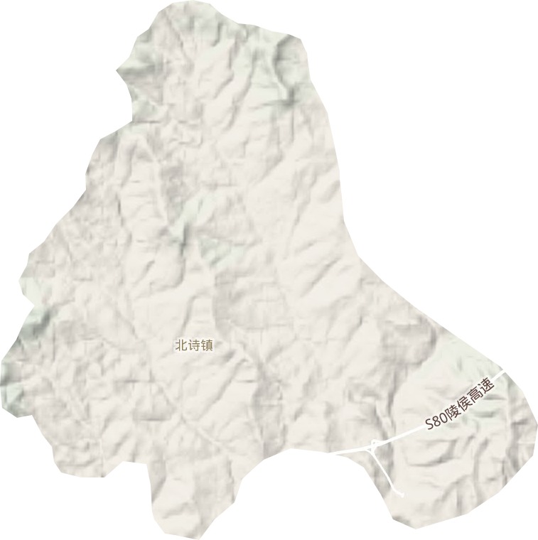 北诗镇地形地图