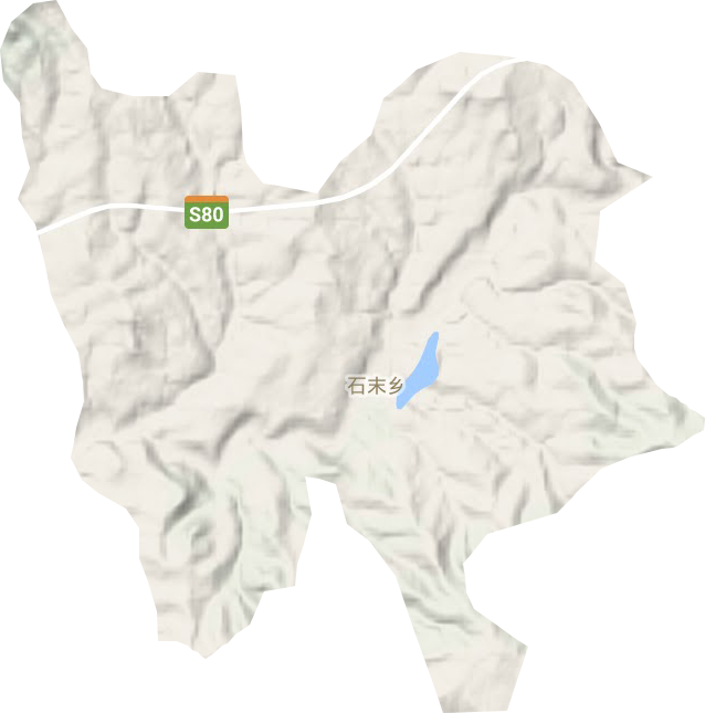 石末乡地形地图