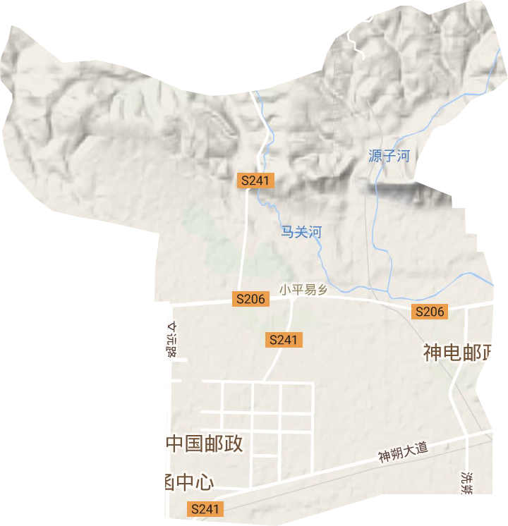 小平易乡地形地图
