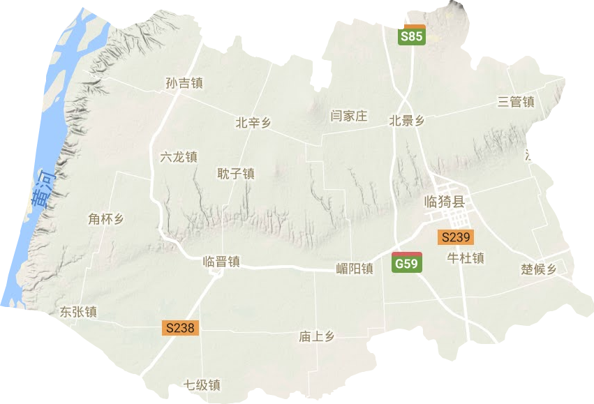 临猗县地形地图