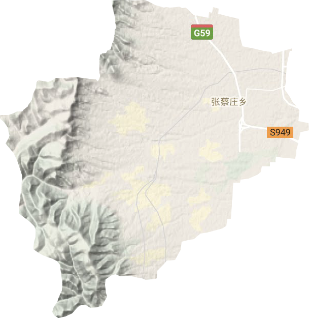 张蔡庄乡地形地图