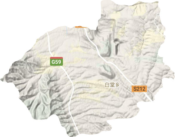 白堂乡地形地图