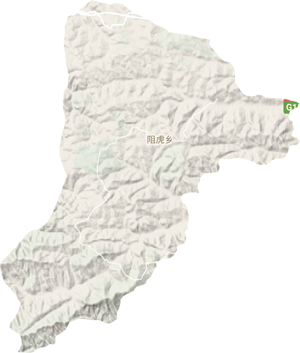 阻虎乡地形地图