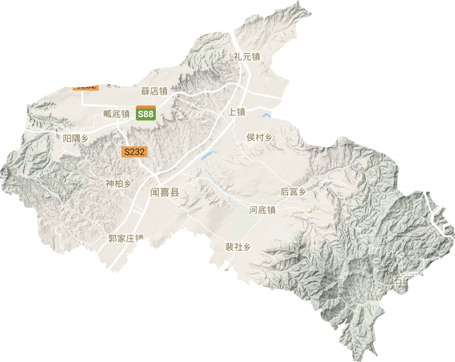 闻喜县地形地图