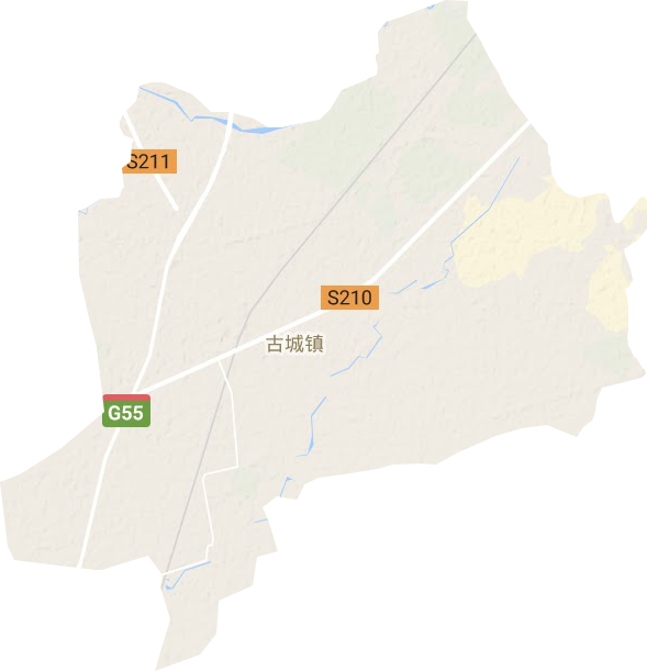 古城镇地形地图