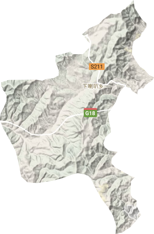 下喇叭乡地形地图