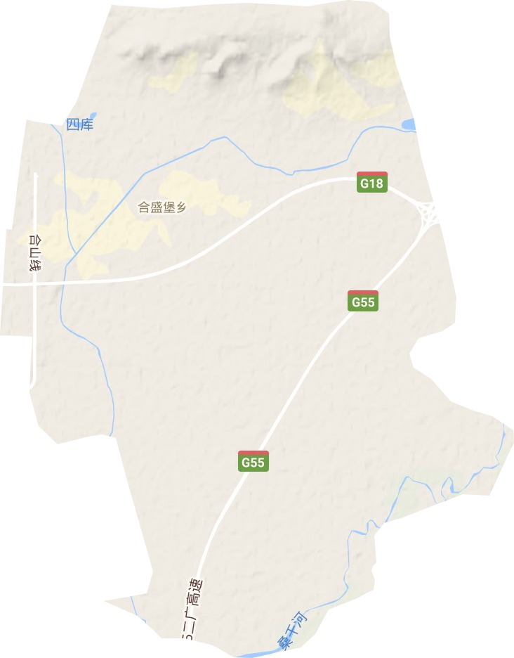 合盛堡乡地形地图
