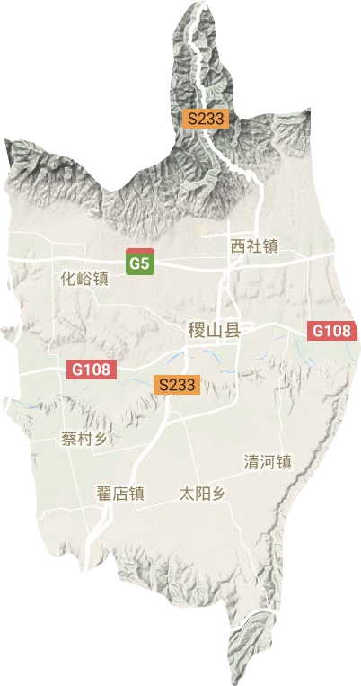 稷山县地形地图
