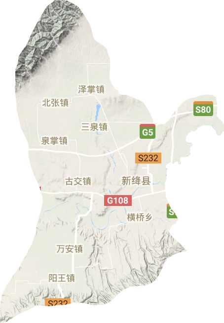 新绛县地形地图