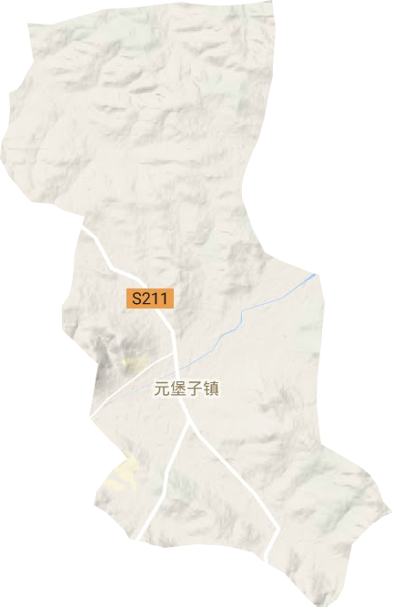 元堡子镇地形地图