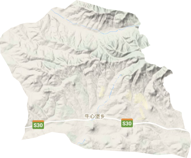牛心堡乡地形地图