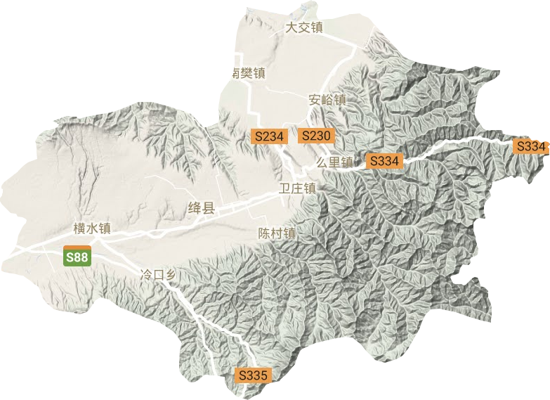 绛县地形地图