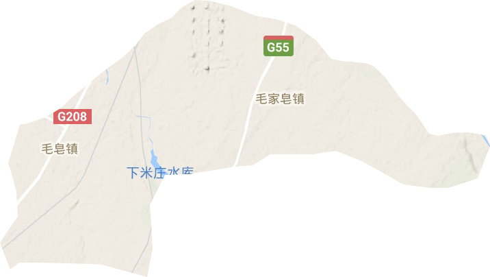 毛家皂镇地形地图