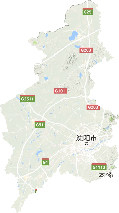 沈阳市地形地图