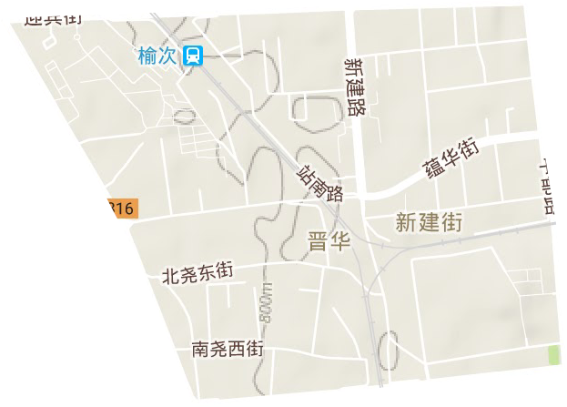 晋华街道地形地图