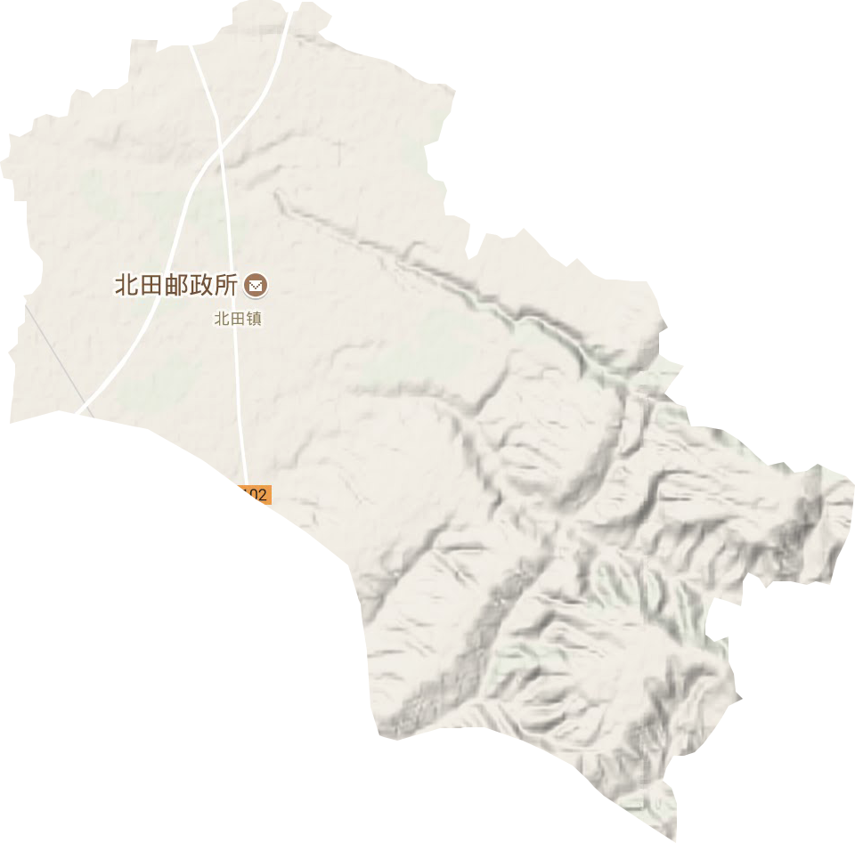 北田镇地形地图