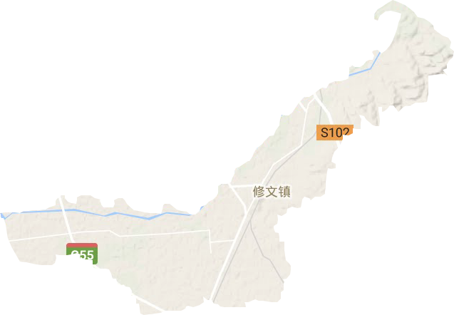 修文镇地形地图