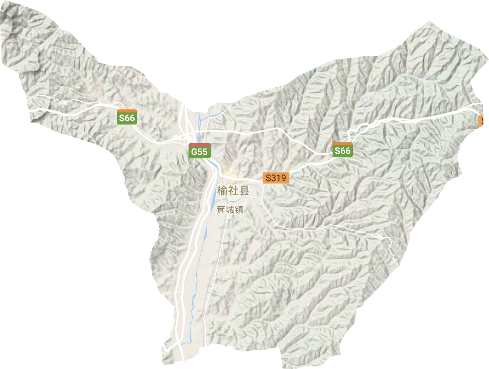 箕城镇地形地图