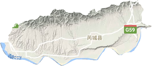 芮城县地形地图