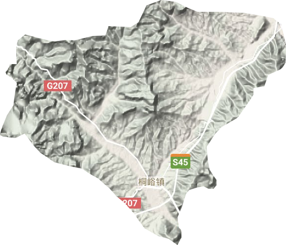 桐峪镇地形地图
