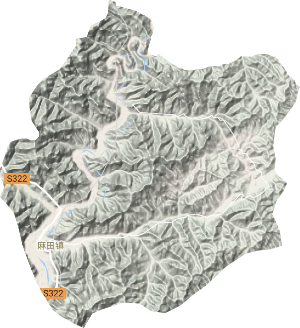 麻田镇地形地图