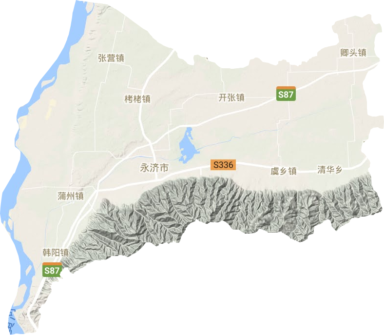 永济市地形地图