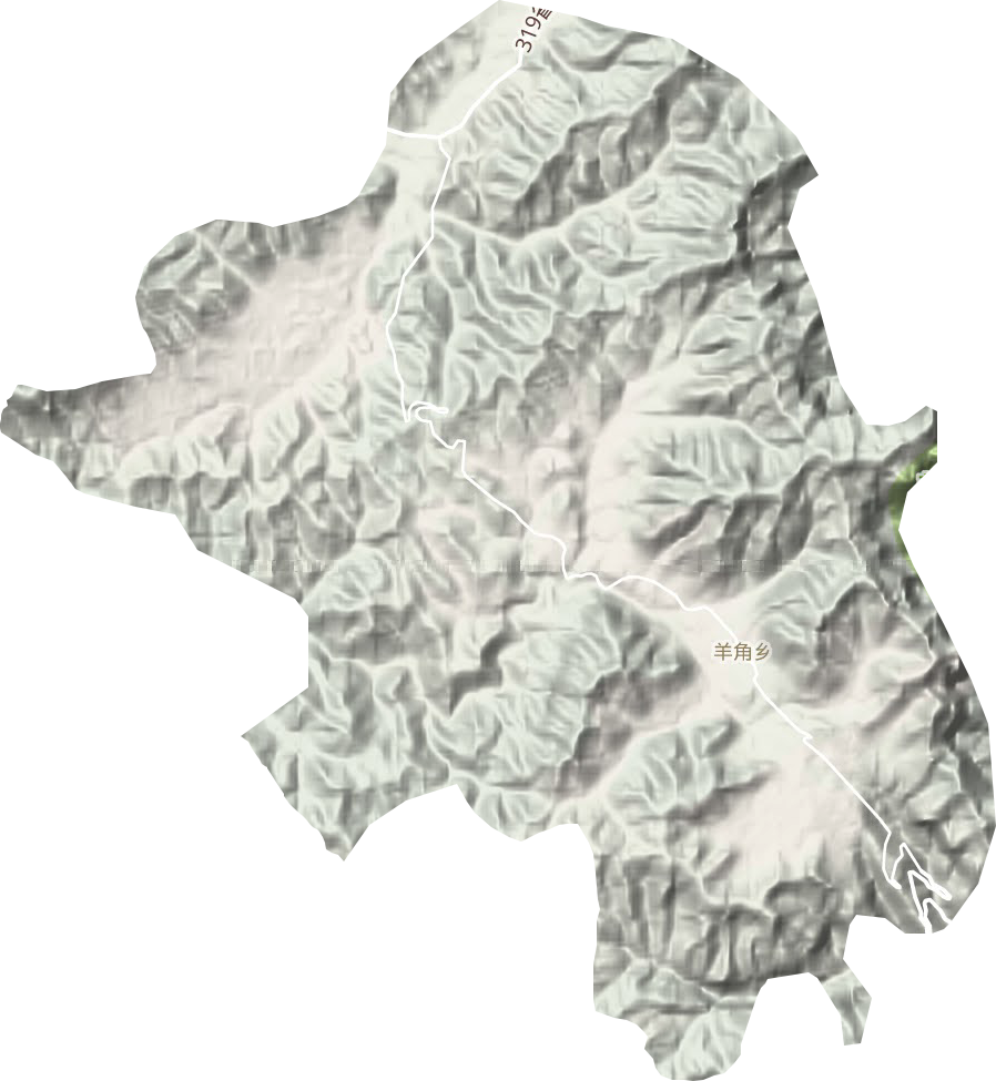 羊角乡地形地图