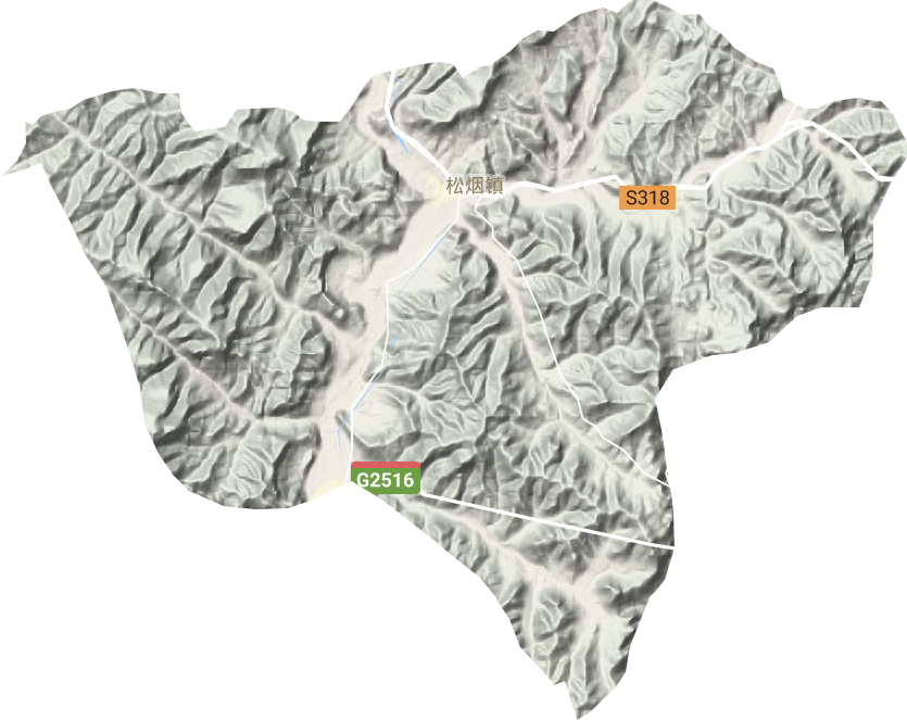 松烟镇地形地图