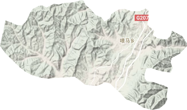 喂马乡地形地图