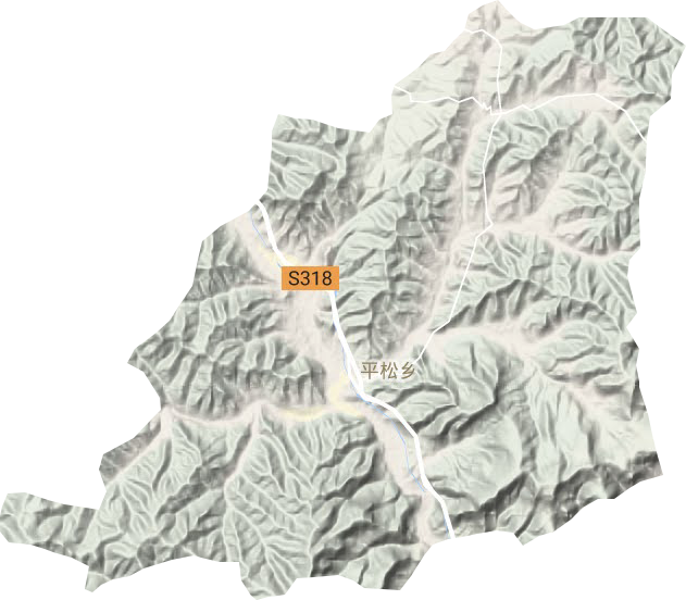 平松乡地形地图