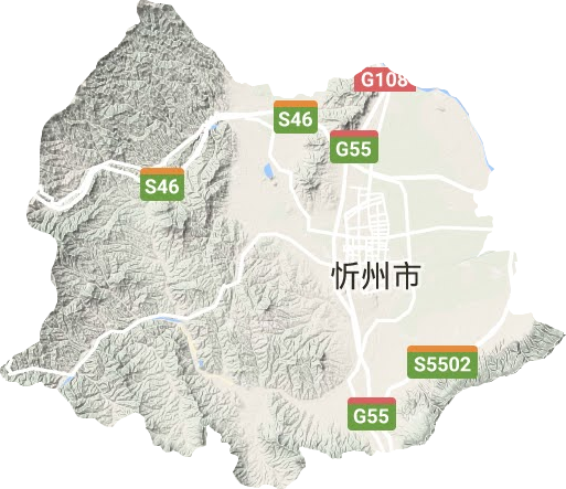 忻府区地形地图