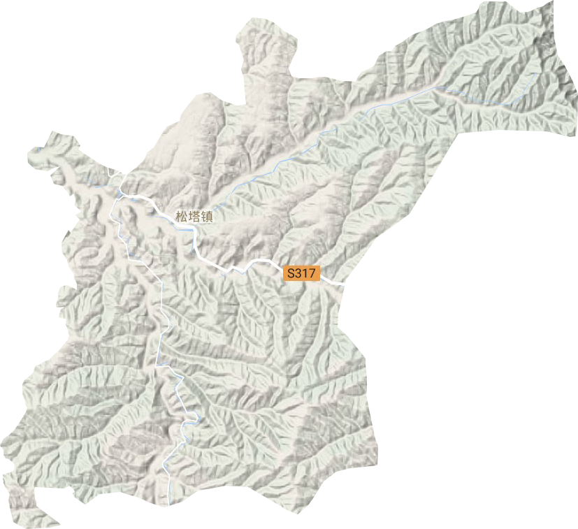 松塔镇地形地图