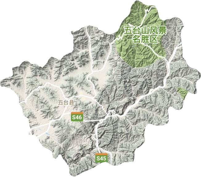 五台县地形地图