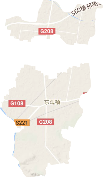 东观镇地形地图